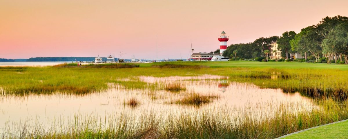 Sunset,View,Of,The,18th,Hole,At,Harbour,Town,Golf